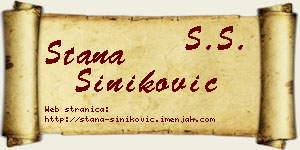 Stana Šiniković vizit kartica